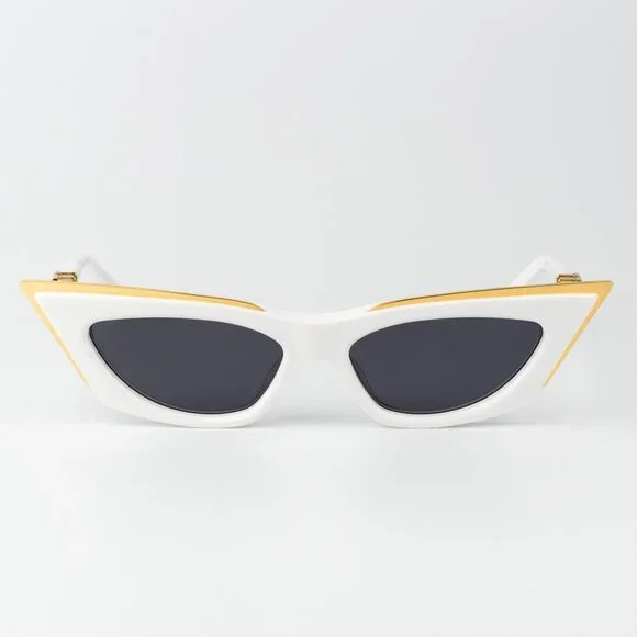 Valentino Women Sunglasses White Gold Grey Cat Eye V  display picture 2